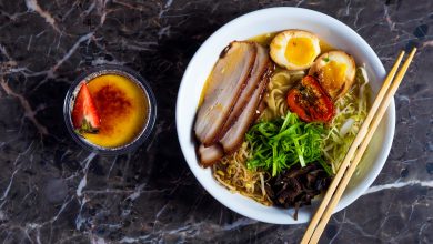 cooked ramen on white ceramic