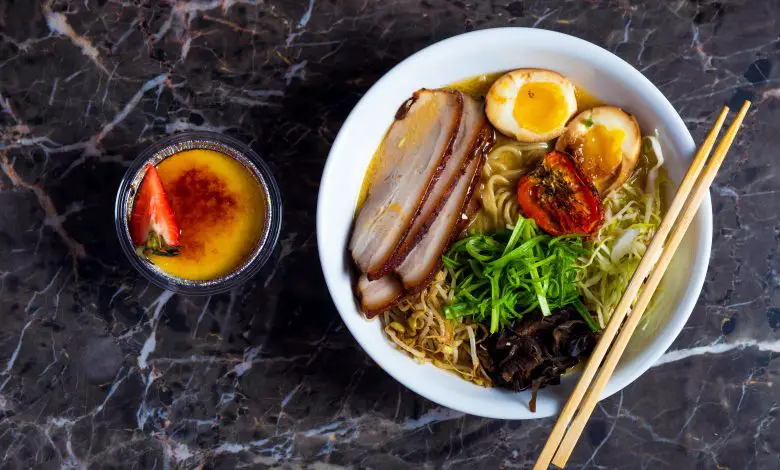 cooked ramen on white ceramic