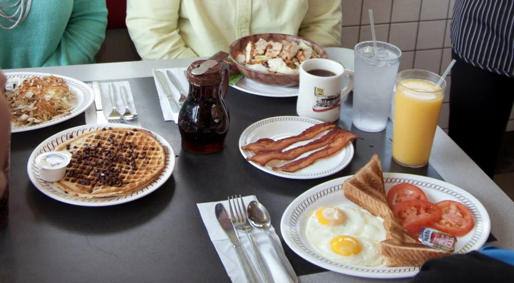 Waffle House breakfast in hamptons