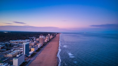 sunset at virginia beach