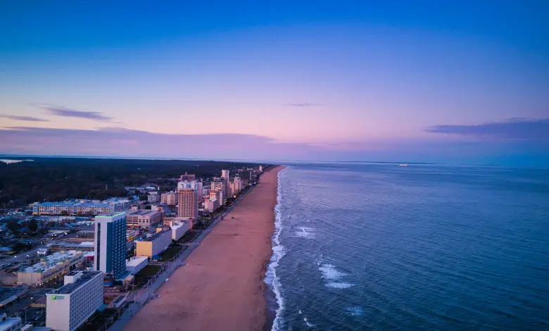 sunset at virginia beach