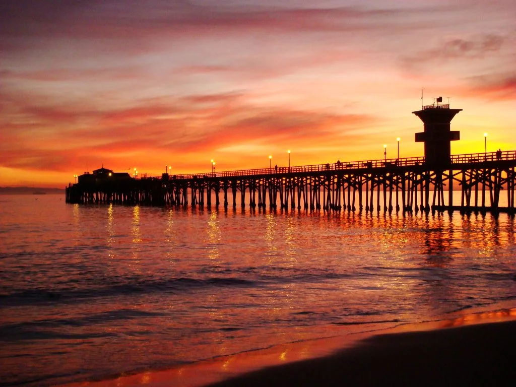 Seal Beach Sunset with pier in the back