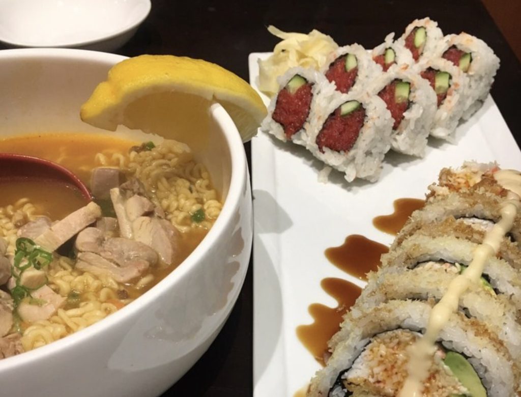 Orange Roll and Sushi