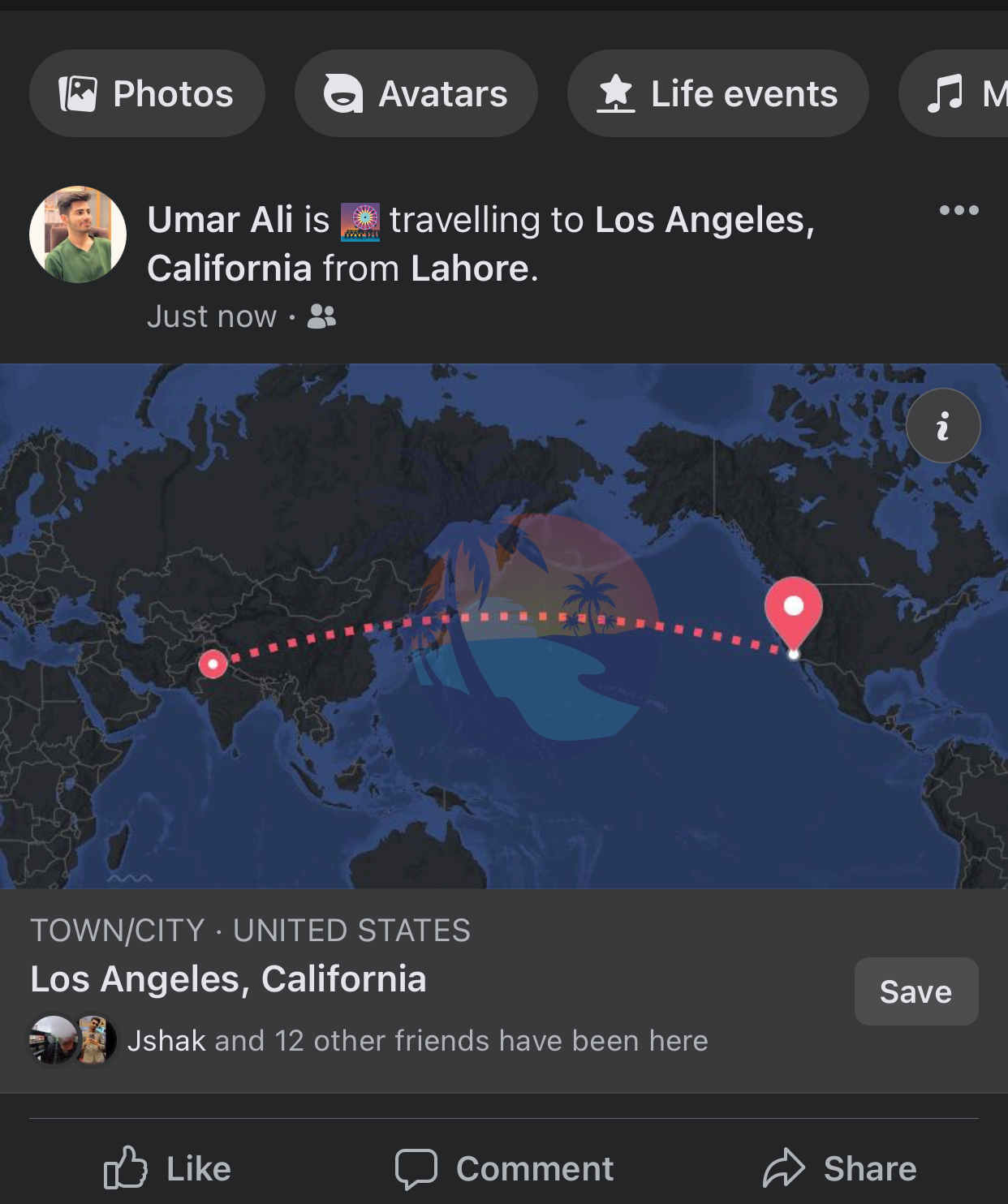 travel map on facebook