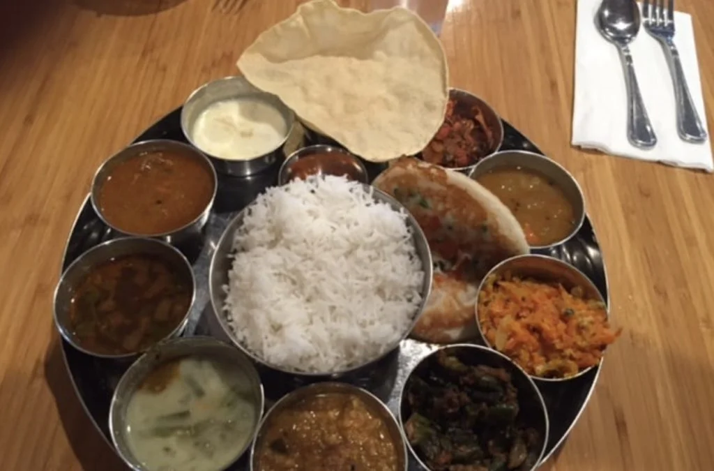 Madras Dosa Corner in seattle. fork and spoon on top right