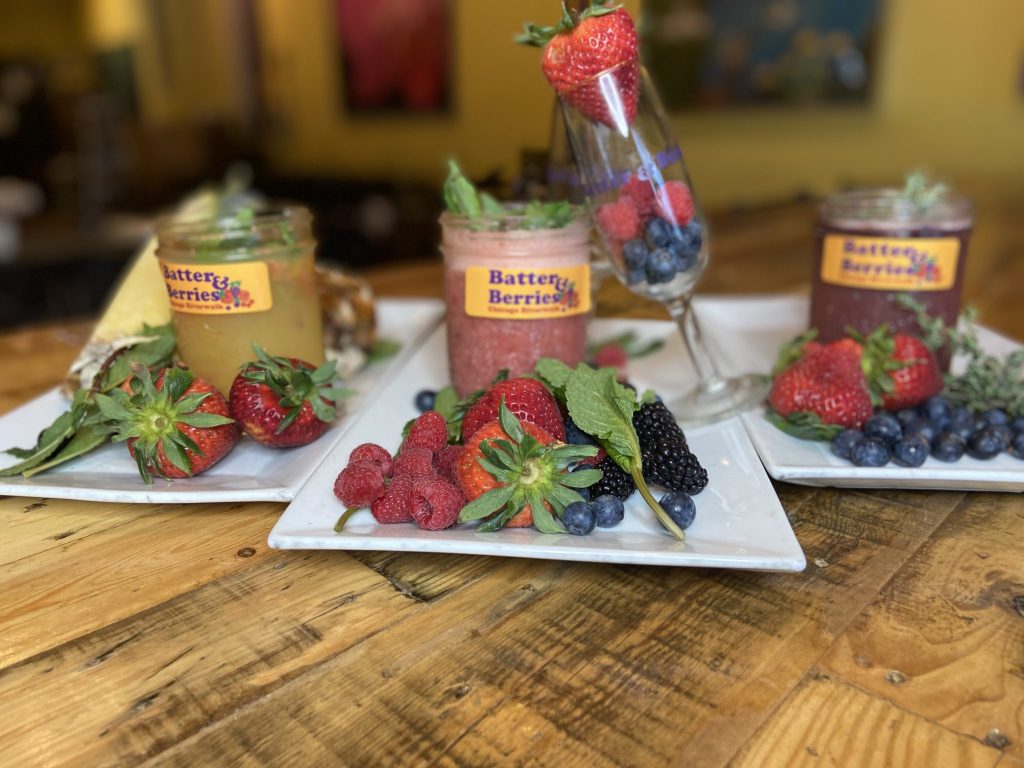 Batter & Berries strawberries, blueberries