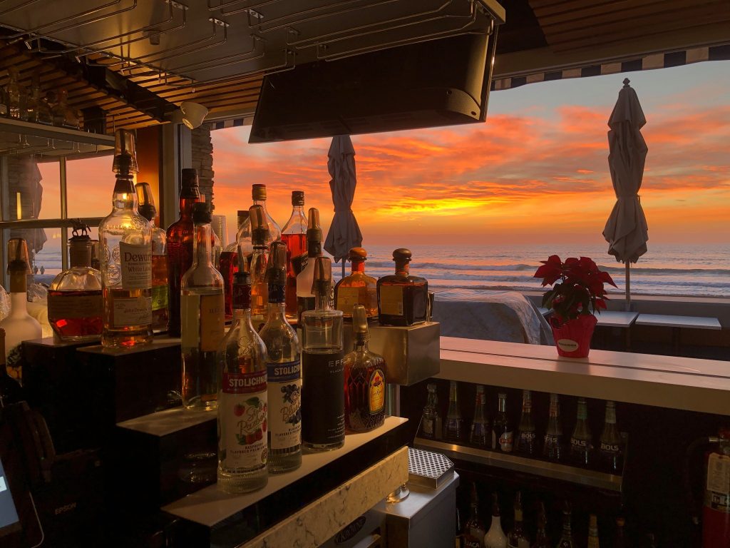 Poseidon Restaurant, view with pretty sunset