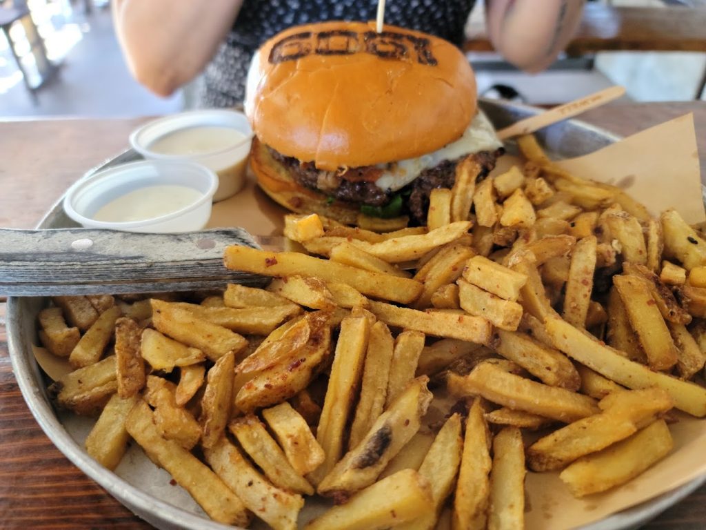 Burger and fries at 1909 Temecula