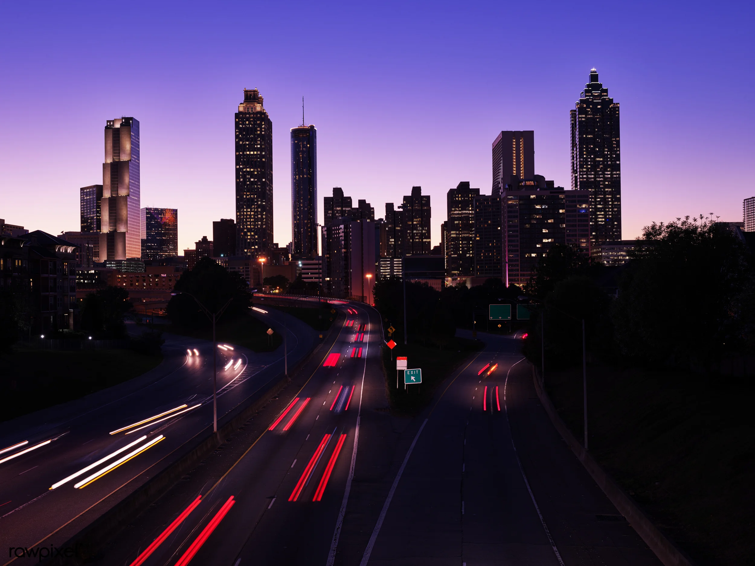 Night skyline of Atlanta, Georgia. Original image from Carol M. Highsmith’s America, Library of Congress collection. Digitally enhanced by rawpixel.