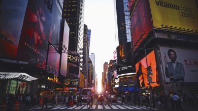 Manhattanhenge on Times Square