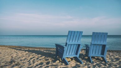 benches on sand at the beach