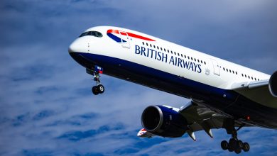 British Airways Plane Landing Gear Opened