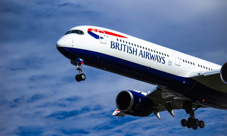 British Airways Plane Landing Gear Opened