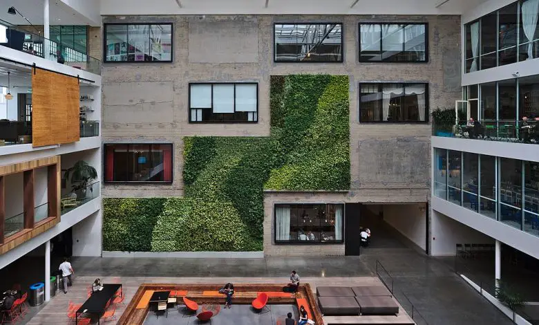 Atrium of the headquarters of Airbnb in San Francisco.