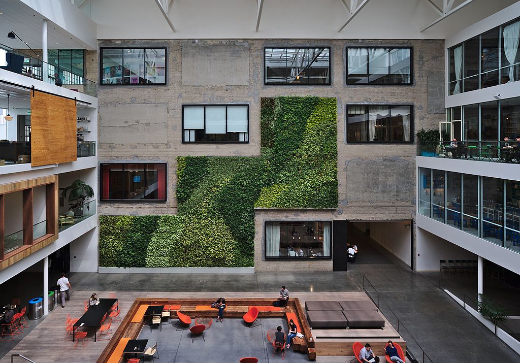 Atrium of the headquarters of Airbnb in San Francisco.