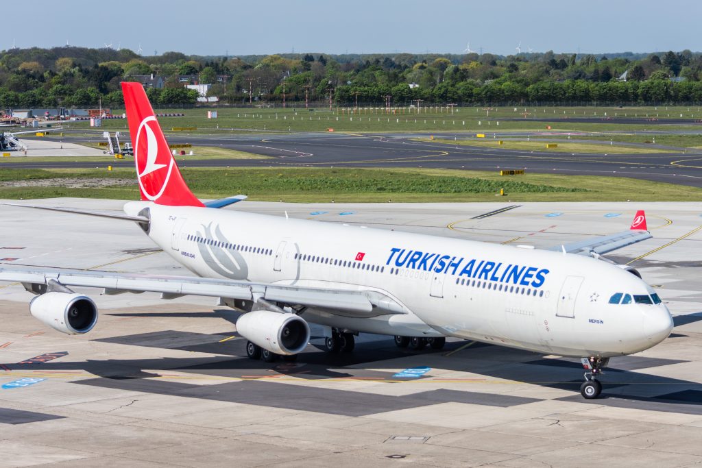 Turkish Airlines plane a330 parked