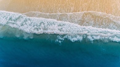 ocean waves washing the beach