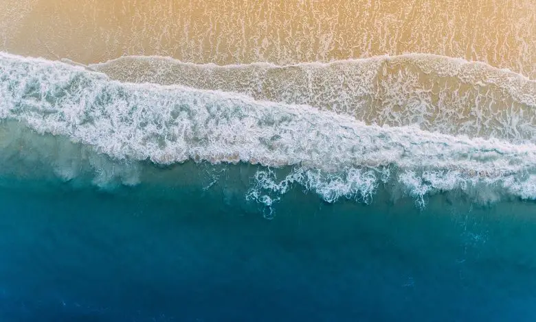 ocean waves washing the beach