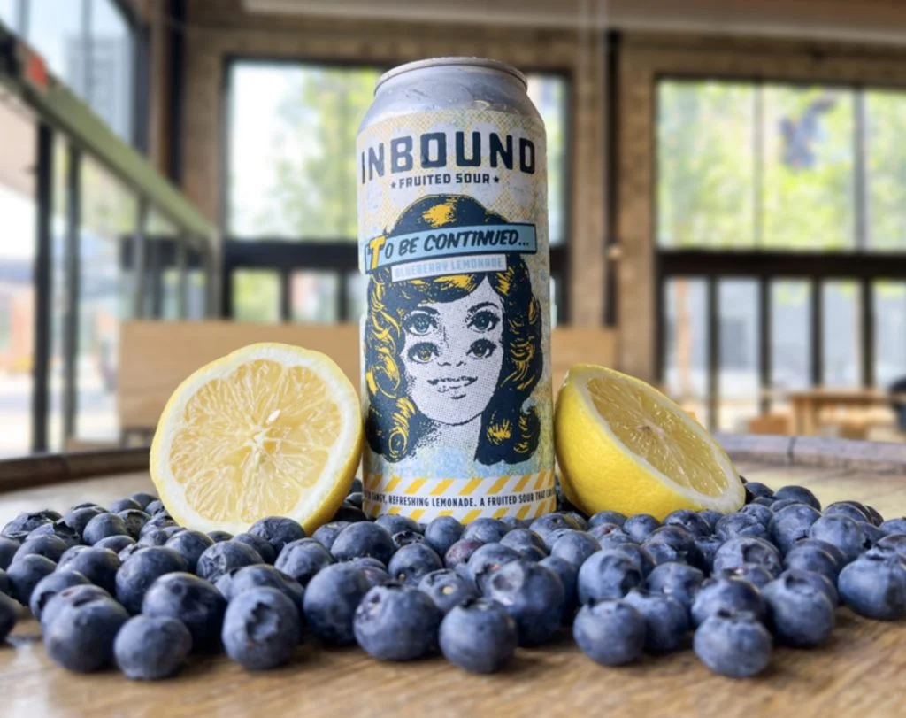 Inbound BrewCo beer can, blueberries
