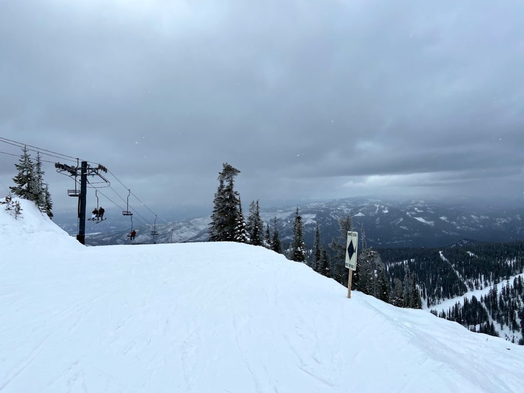 snowball snow covered cable lift