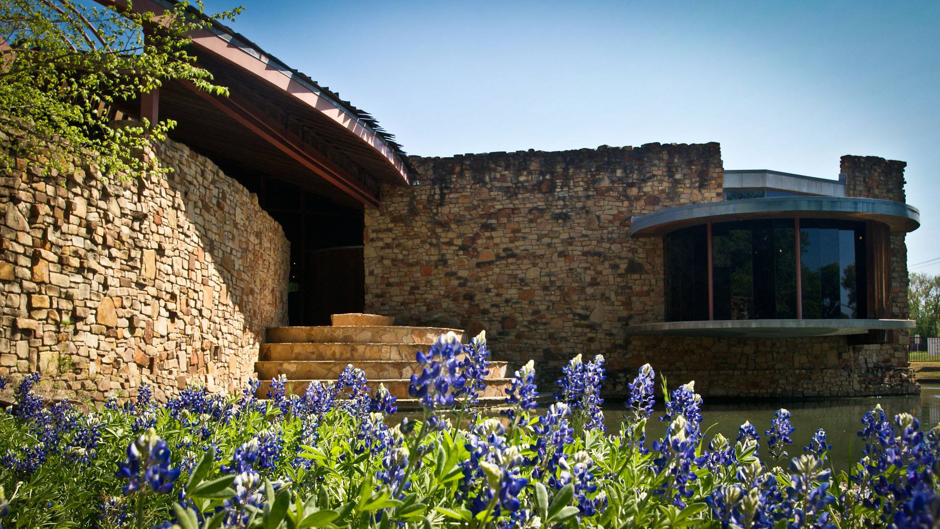 House surrounded by flowers