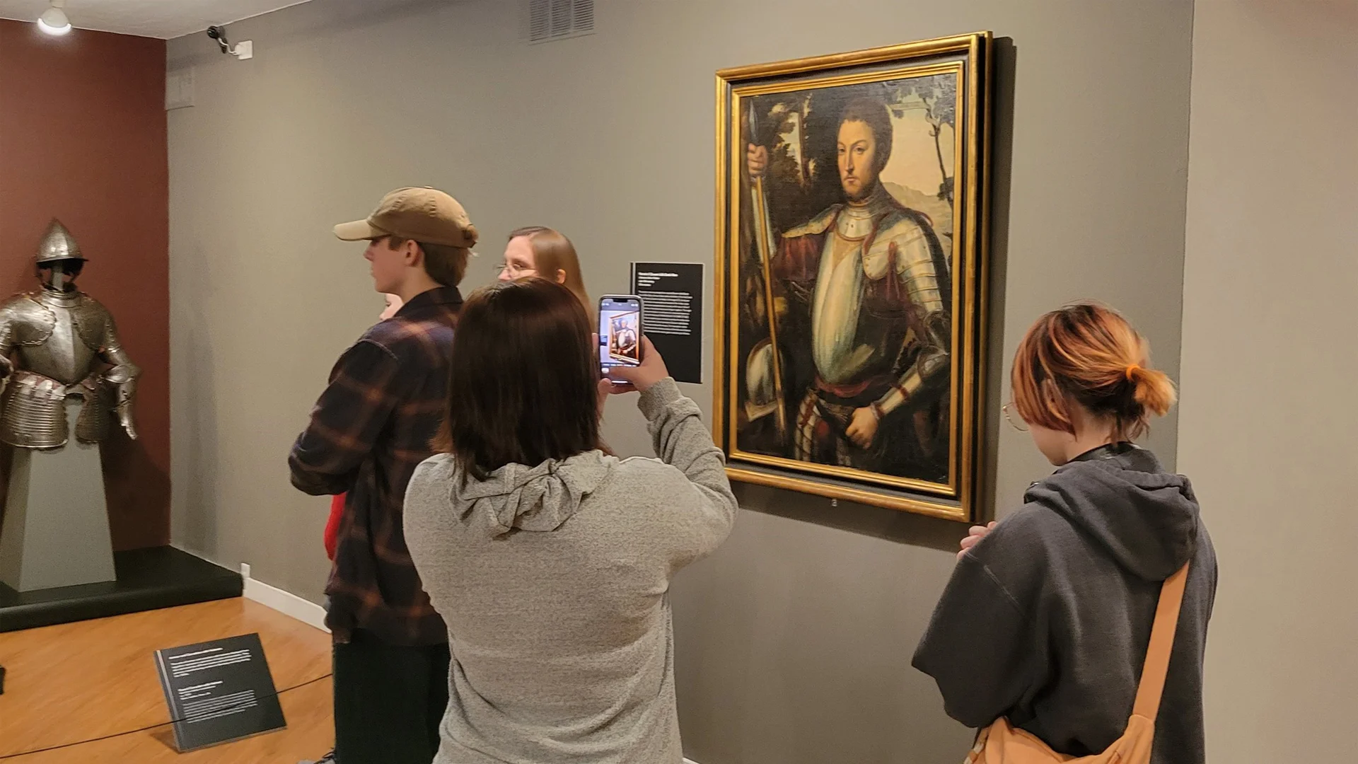 Women taking a picture in Arlington Museum of Art