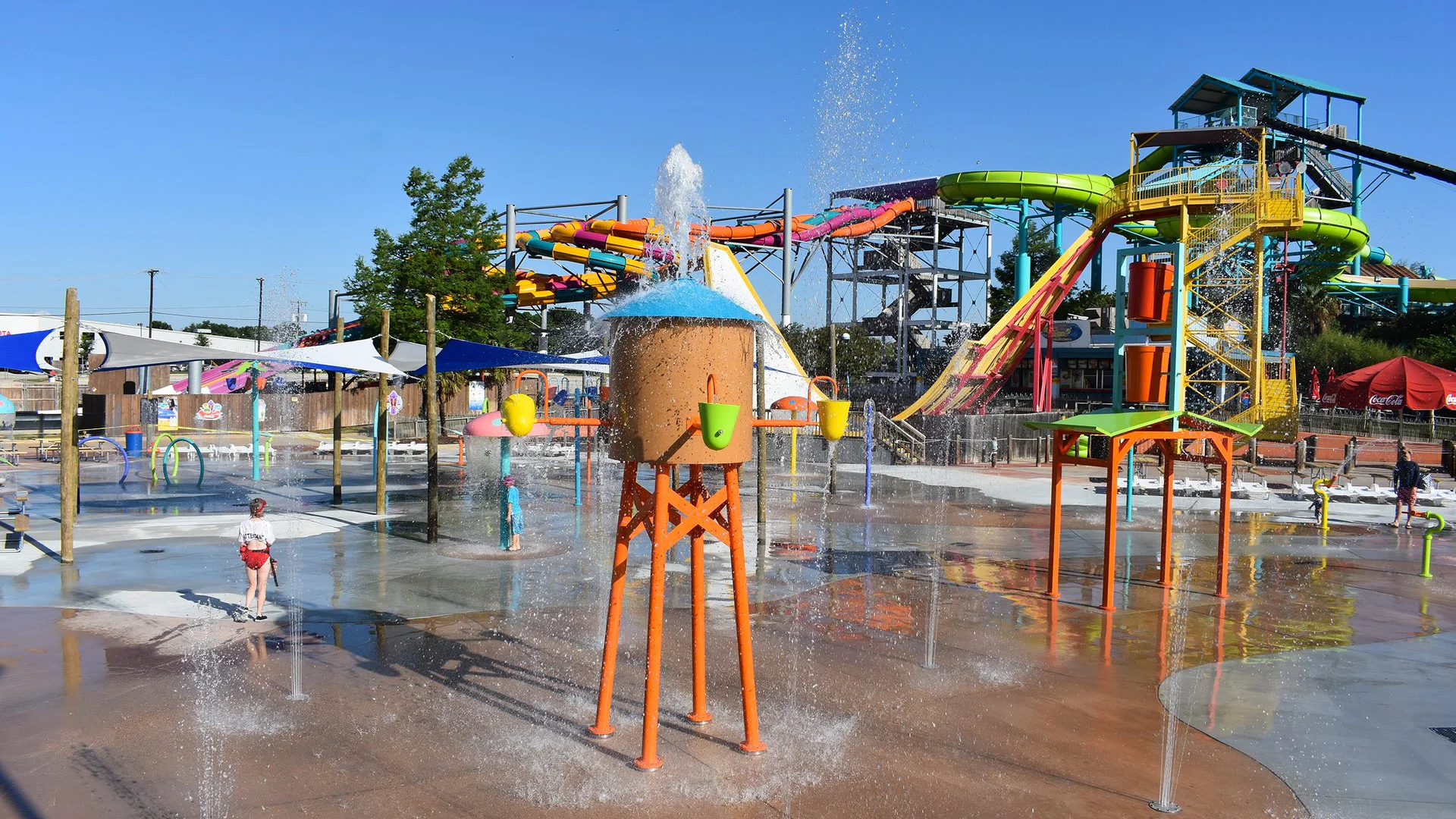 People enjoying in Hurricane Harbor Arlington Water Park
