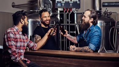 Group of friends enjoying beer