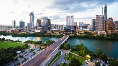 Skyscrapers and a bridge in Texas