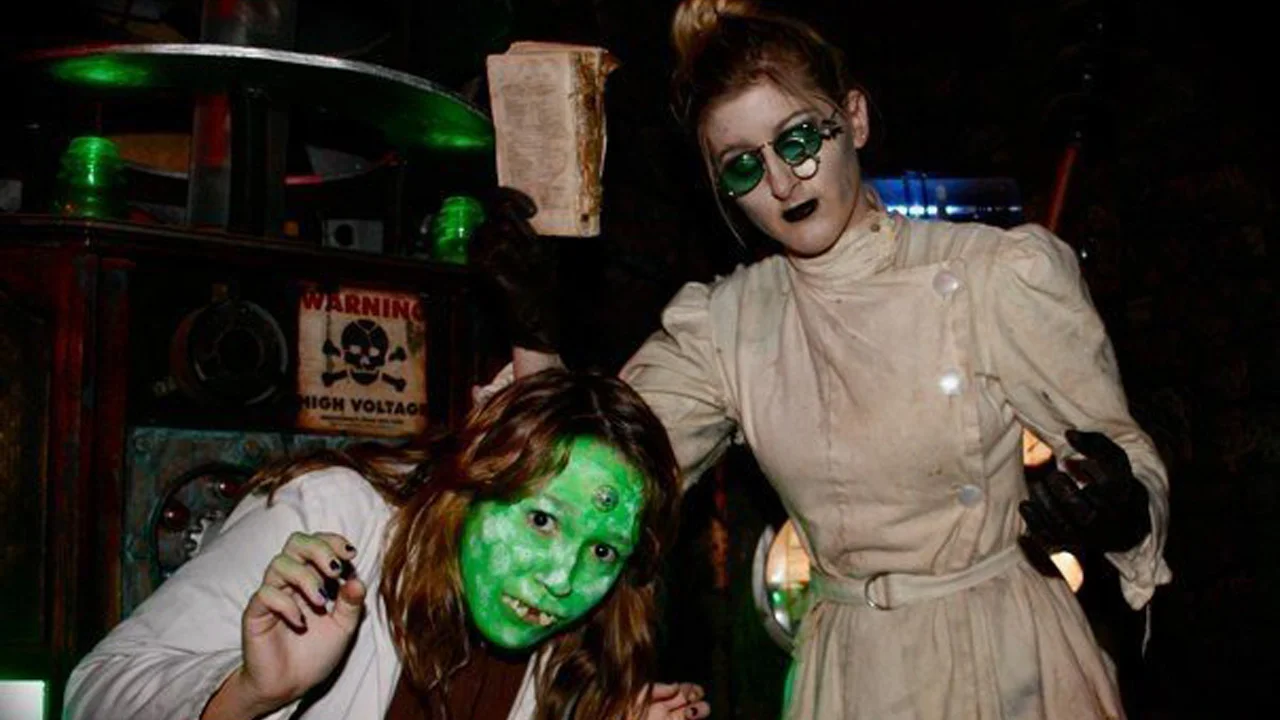 Two women dressed in horror cosplay