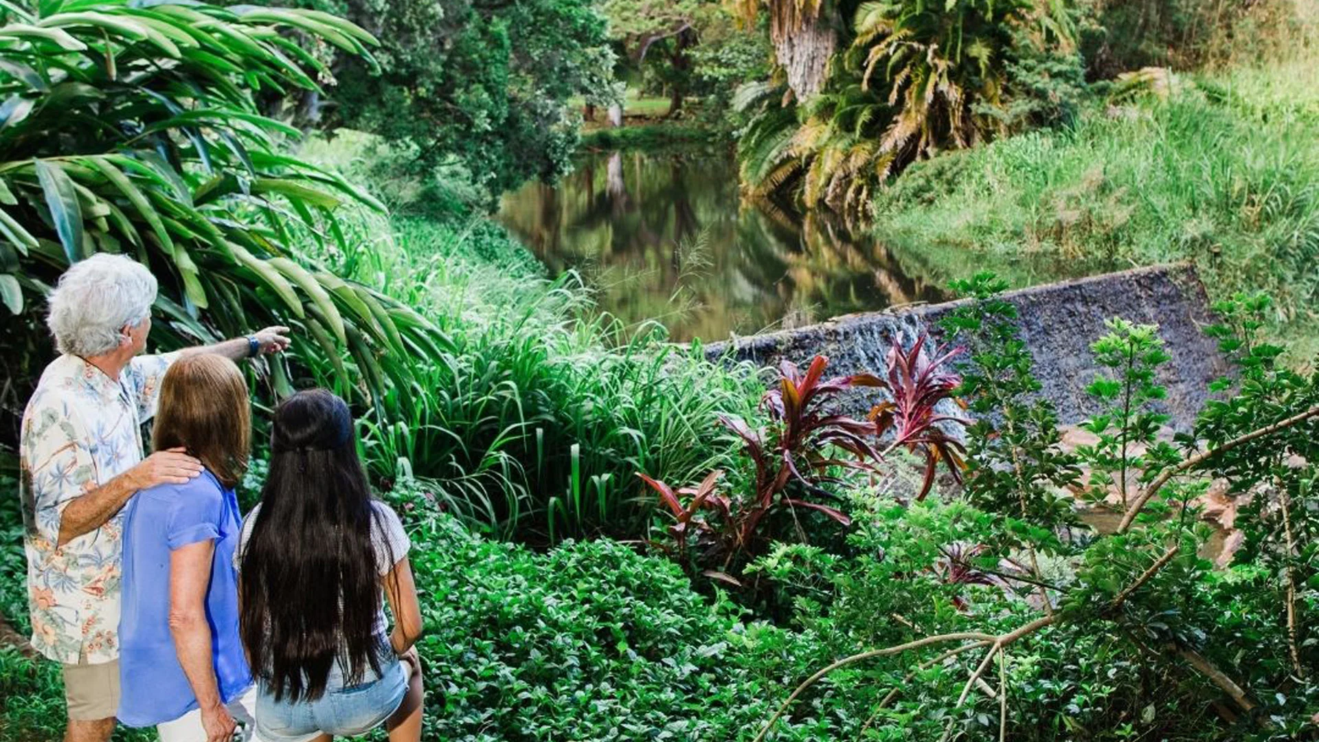 Kids enjoying at the botanical garden