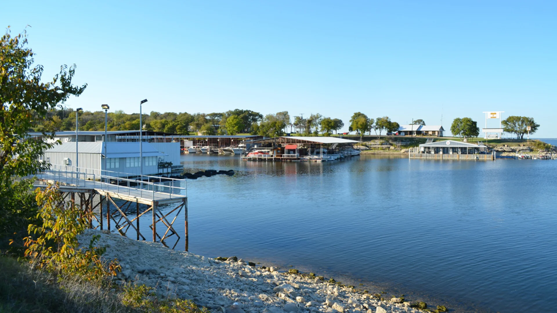 Decks and trees at Lake Texoma