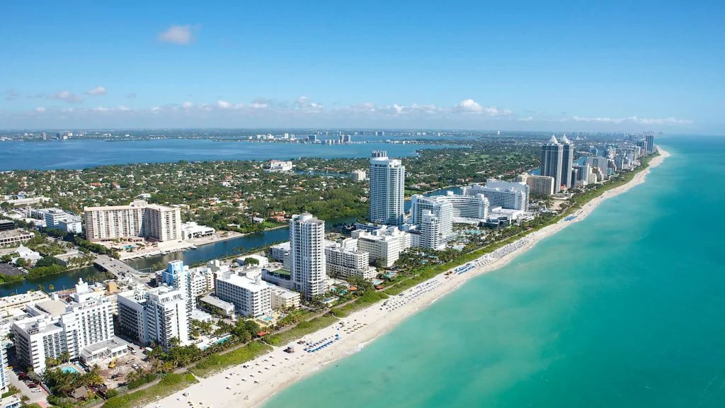 Miami Beach drone shot