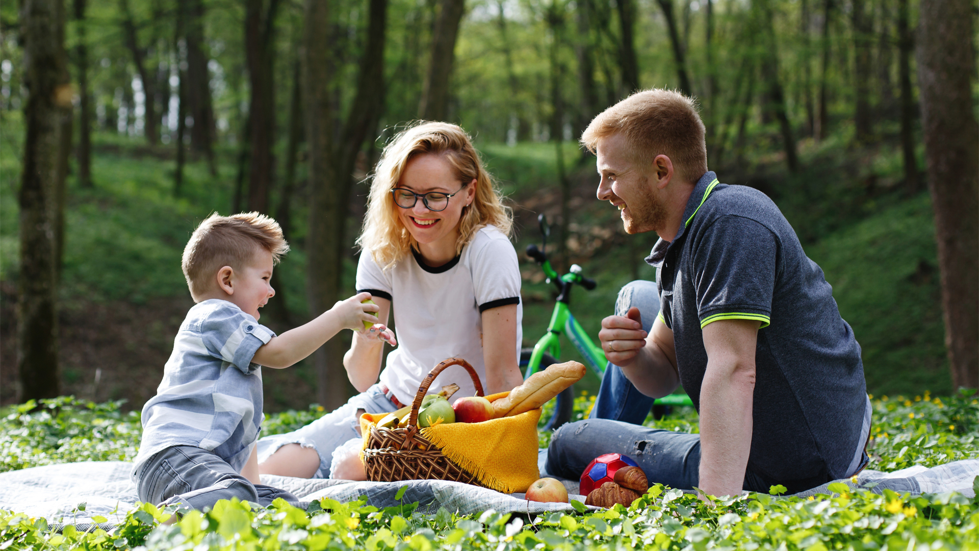 Family enjoying a picnic