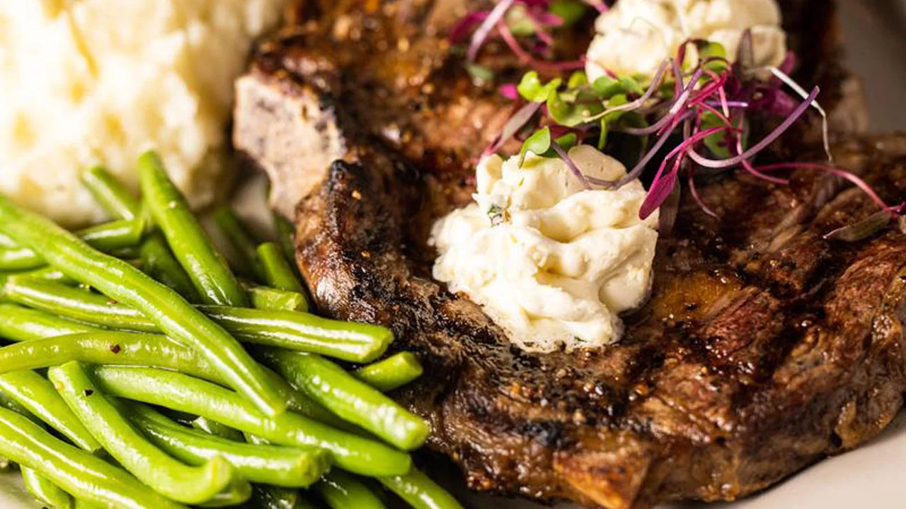 Steak and veggies at Timmer's Resort