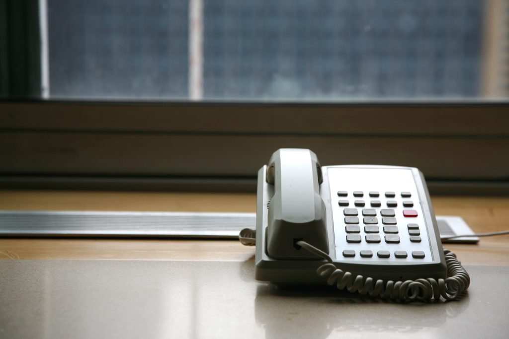 telephone on hotel desk