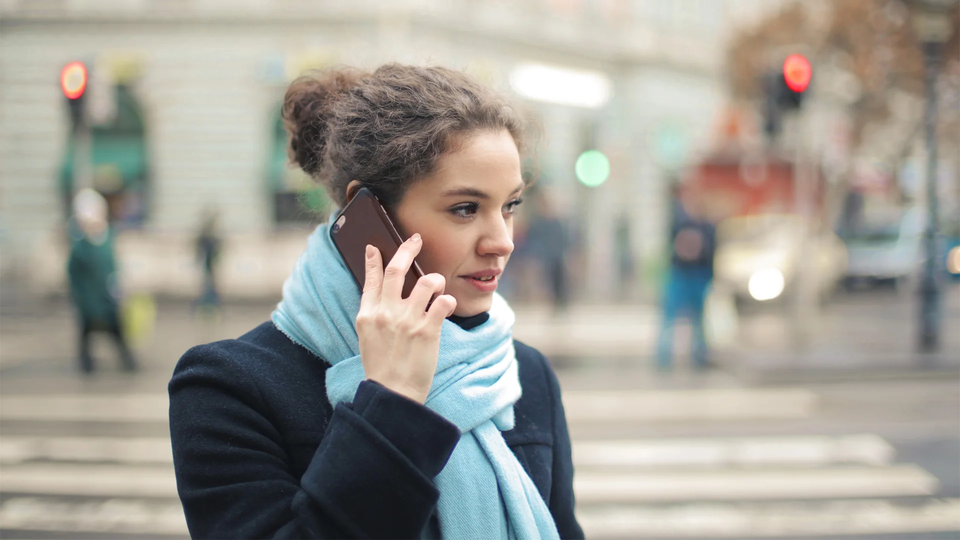 Woman talking on a phone