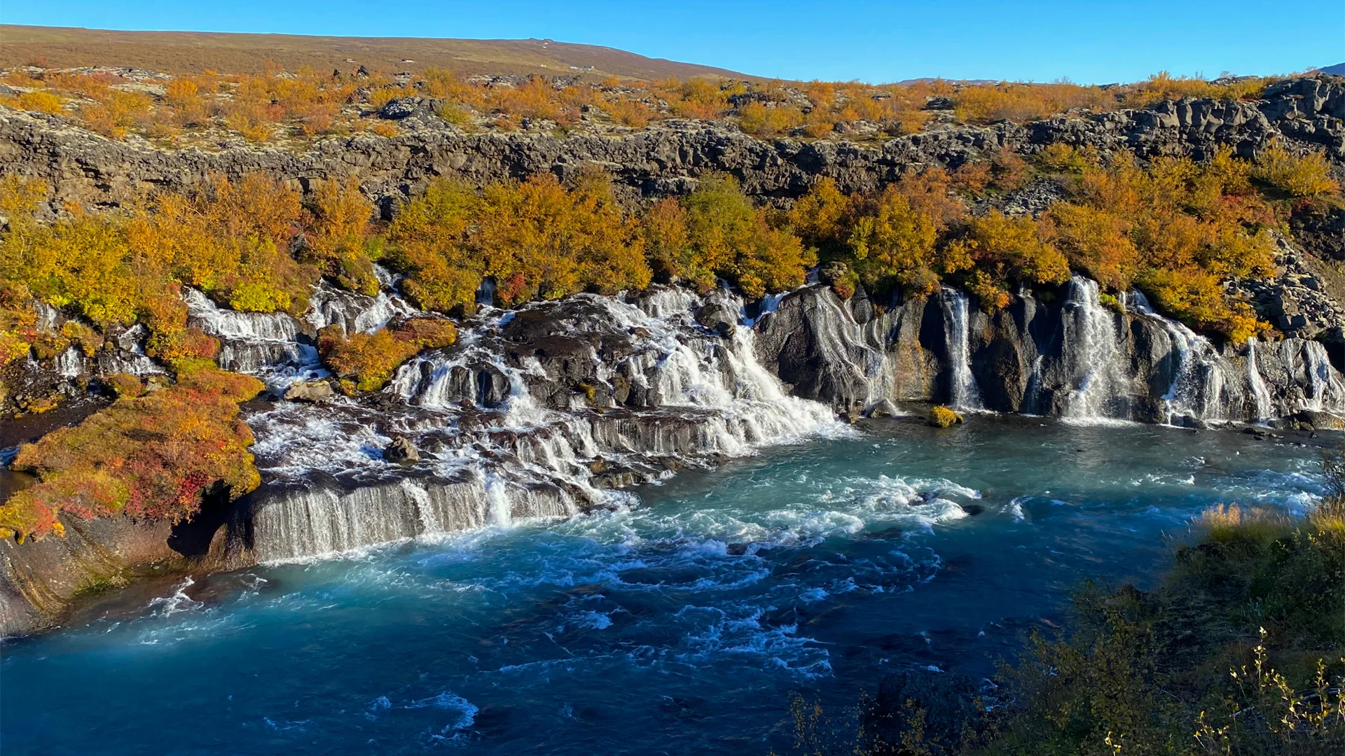 Hraunfossar Waterfall