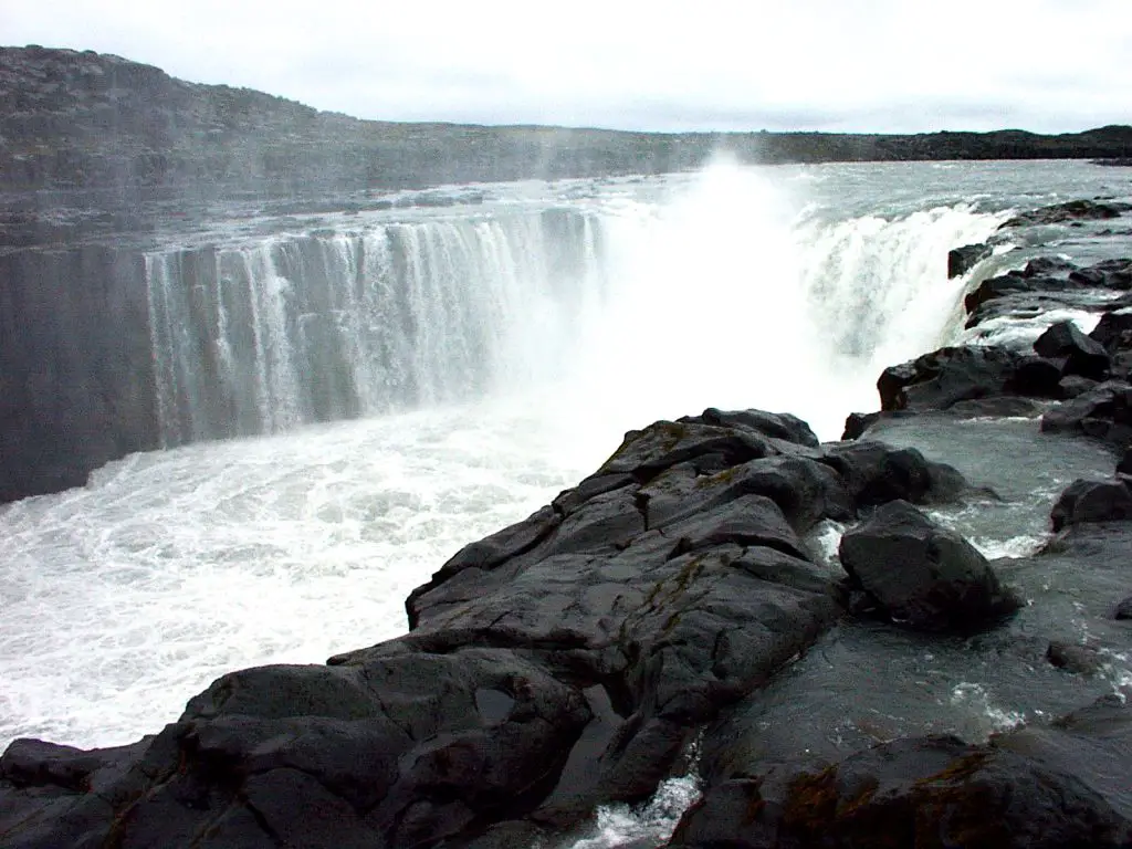 A scenic view of Selfoss Waterfall