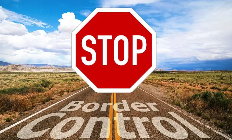 stop border control sign