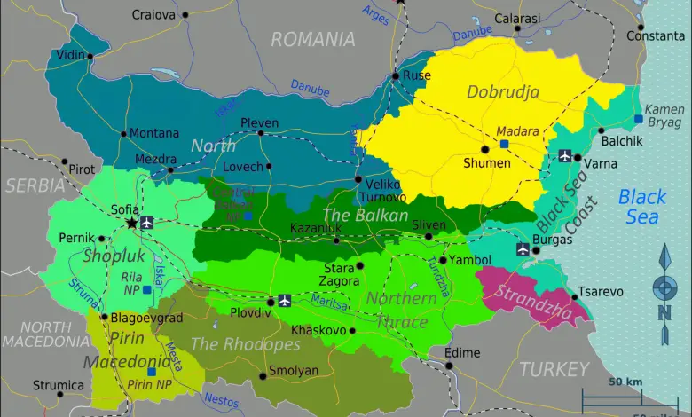 bulgaria cultural regions map