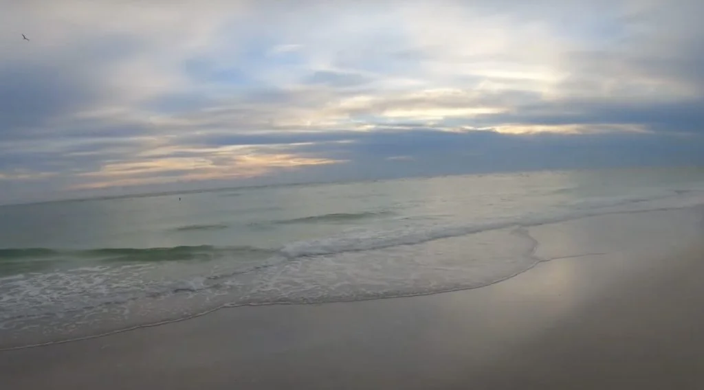 bean point beach sunset