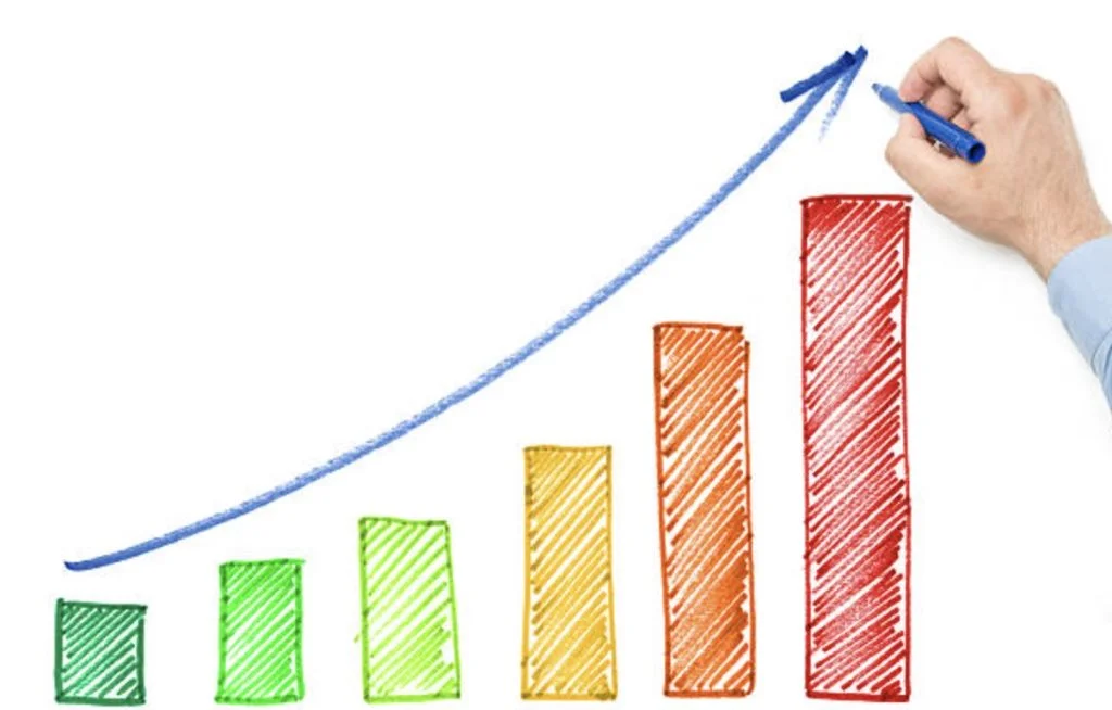 stock chart rising up