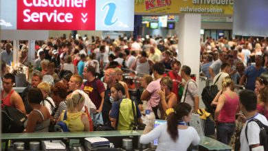 Airport crowded terminal