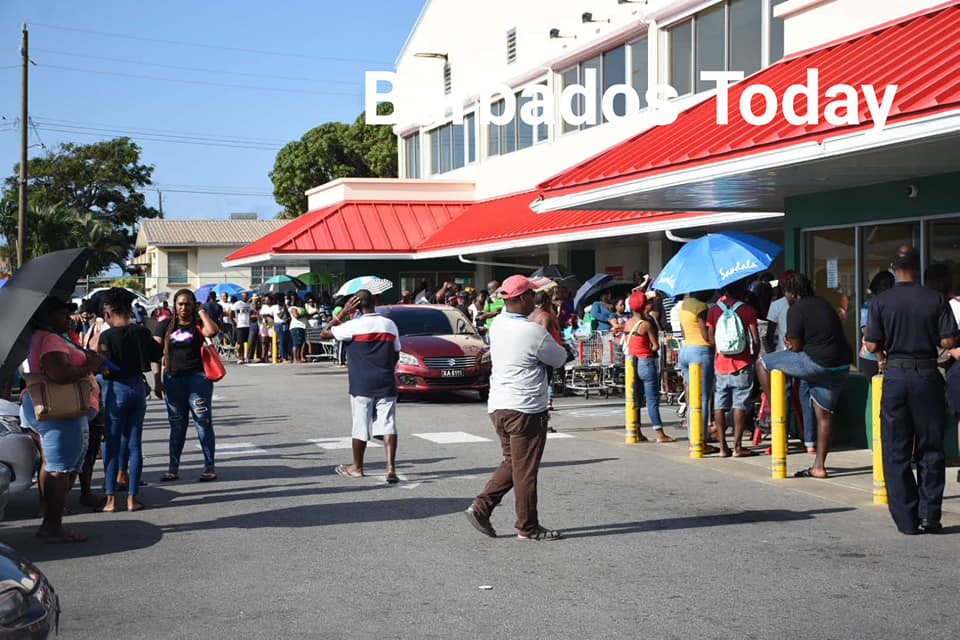 Crowd in barbados