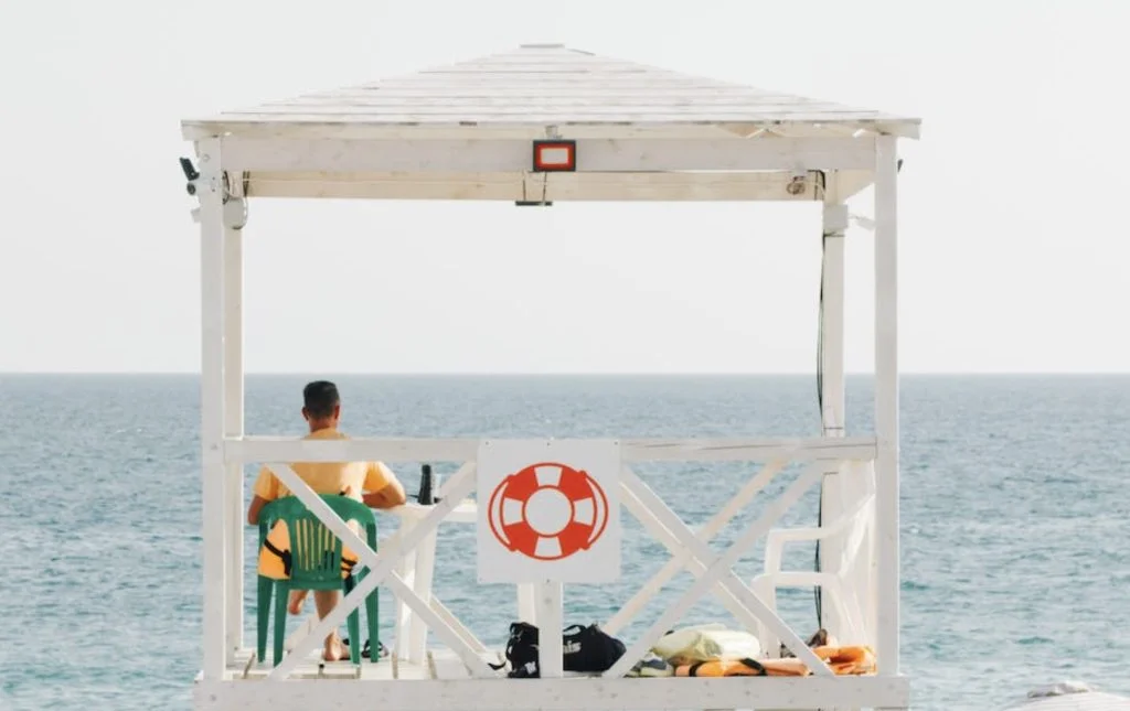 lifeguard at ocean