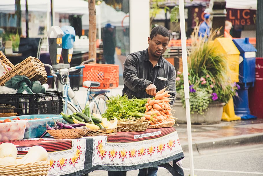 street seller selling vegetables