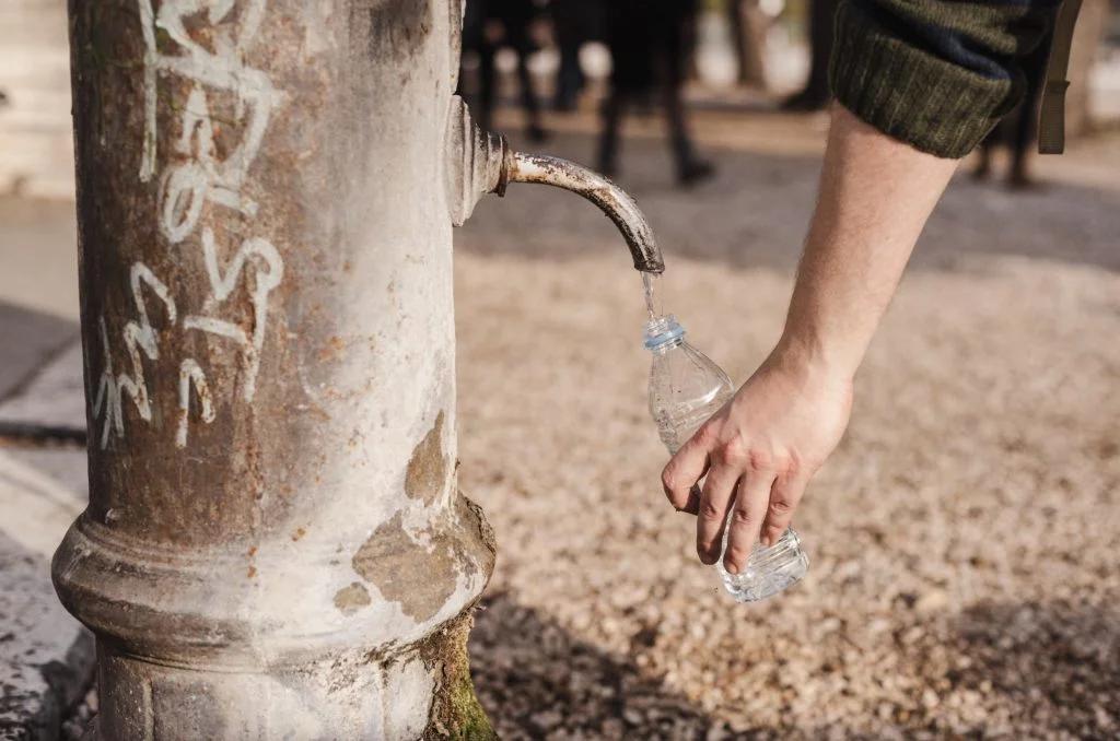 Filling Tap Water in bottled water
