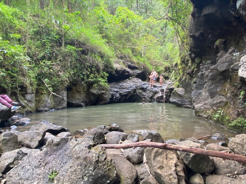 Swimming at Waimano Falls