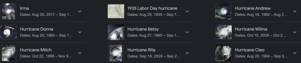 Key West Florida Hurricanes